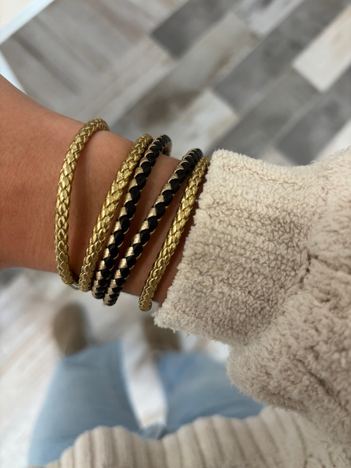 Braided Bracelet - Purple + Gold