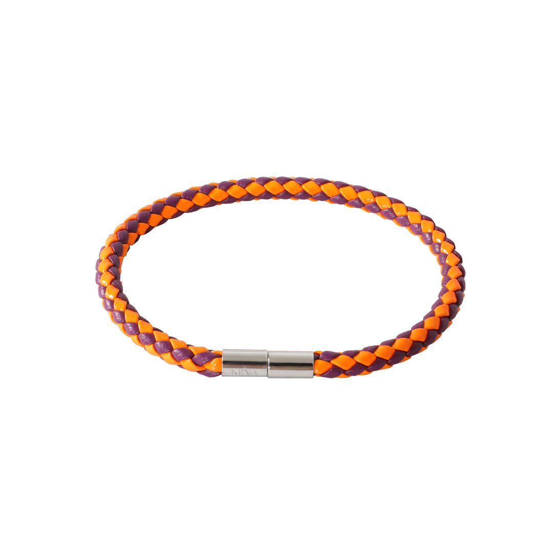 Braided Bracelet - Purple + Orange