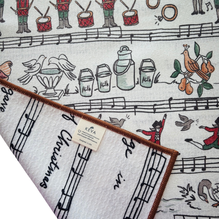 12 Days of Christmas Double-Sided Tea Towel