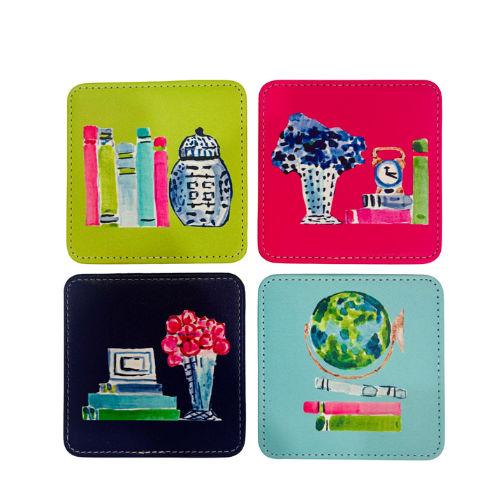 Believe in Your(Shelf) Coasters, Set of 4