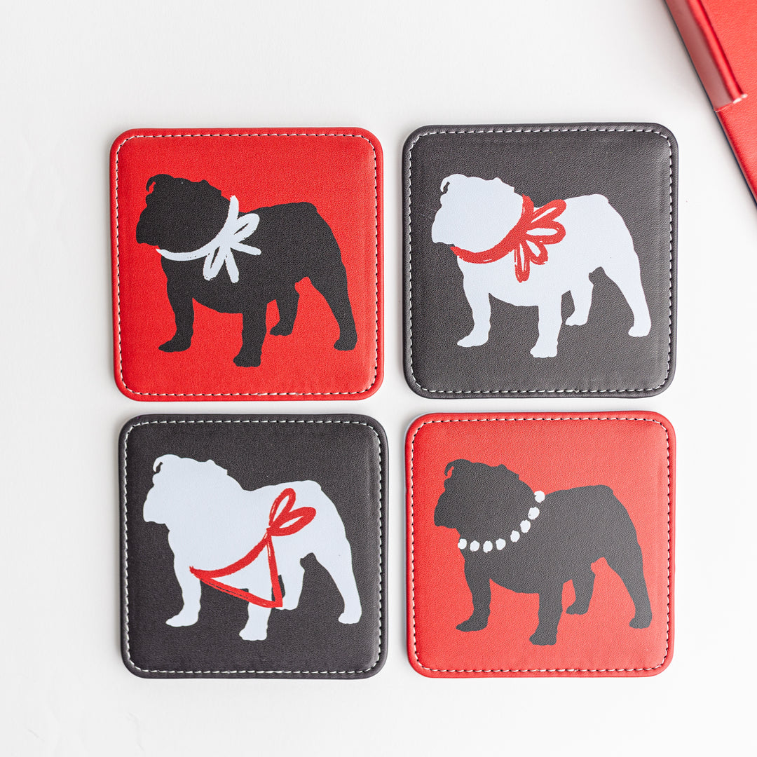 Georgia Bulldog Coasters, Set of 4