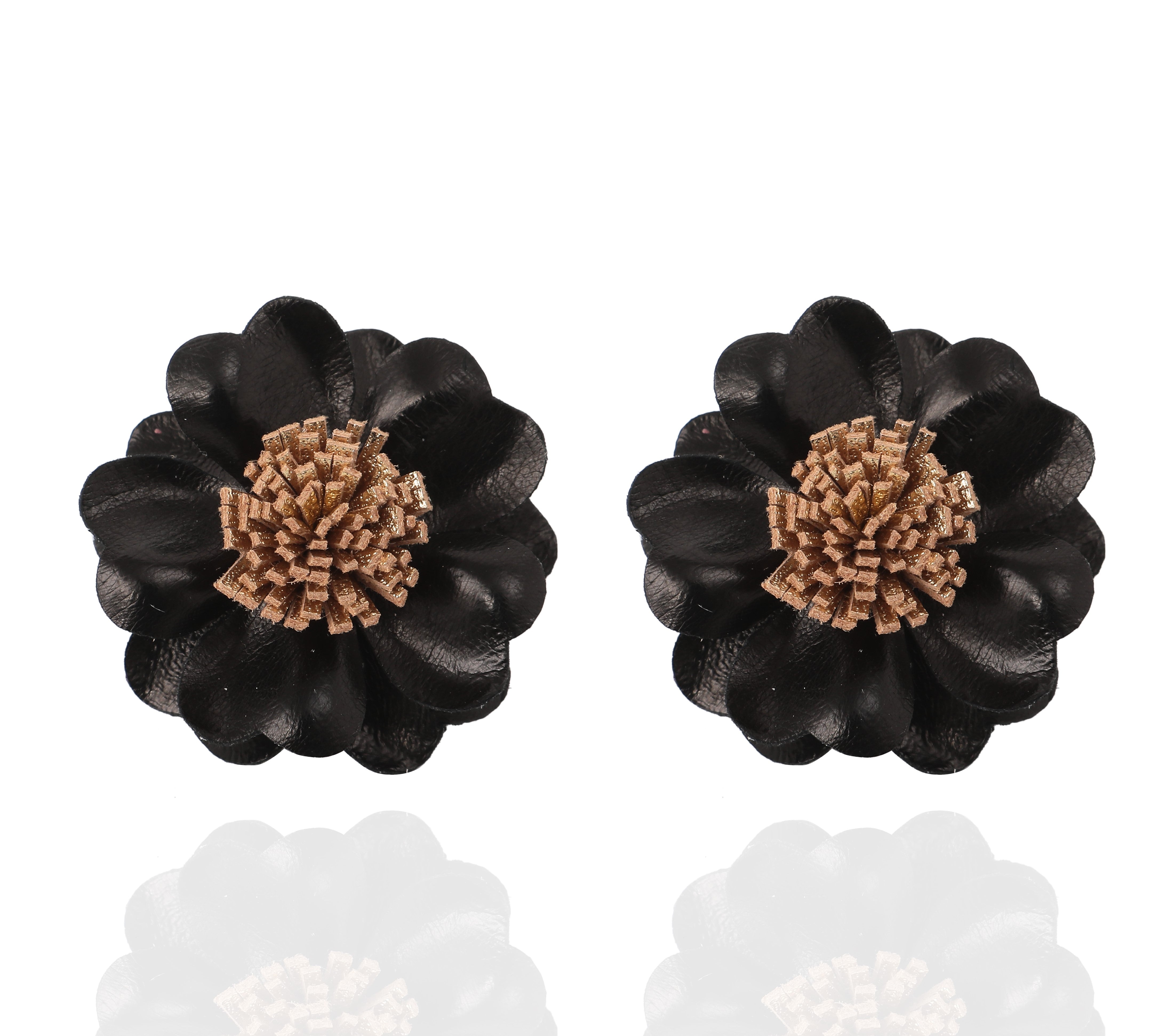 Stella + Gemma Earrings - Flower Petal Black With Hook main image 0