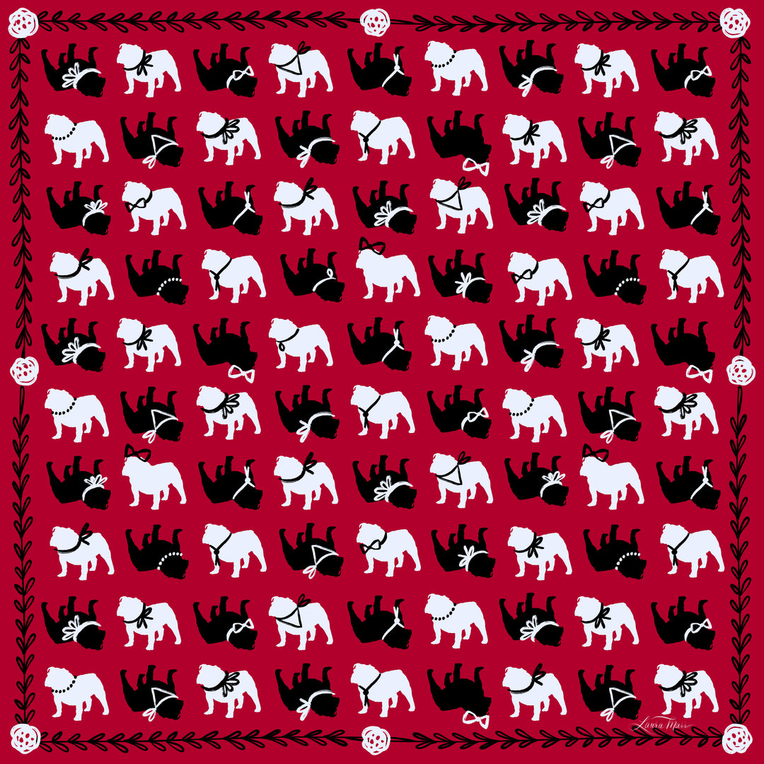 Spirit Bulldog in Red Scarf Bandana