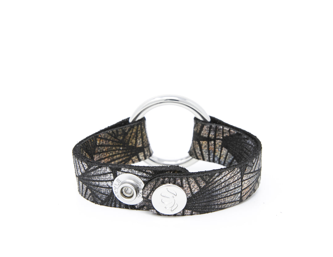 Fanfare Black Leather Bracelet