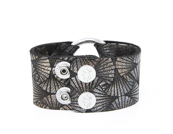 Fanfare Black Leather Cuff