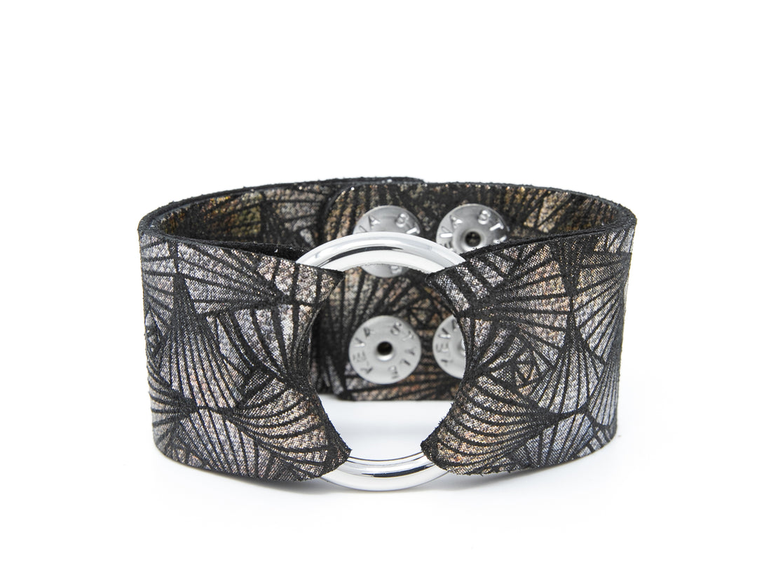 Fanfare Black Leather Cuff