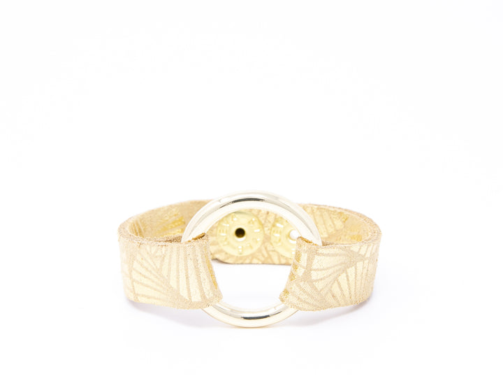 Fanfare Gold Leather Bracelet