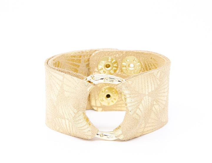 Fanfare Gold Leather Cuff