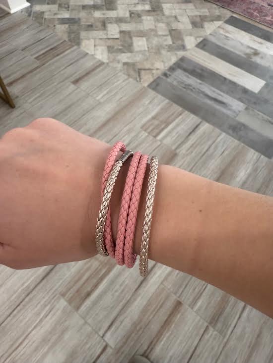 Bubble Gum Pink Braided Bracelet