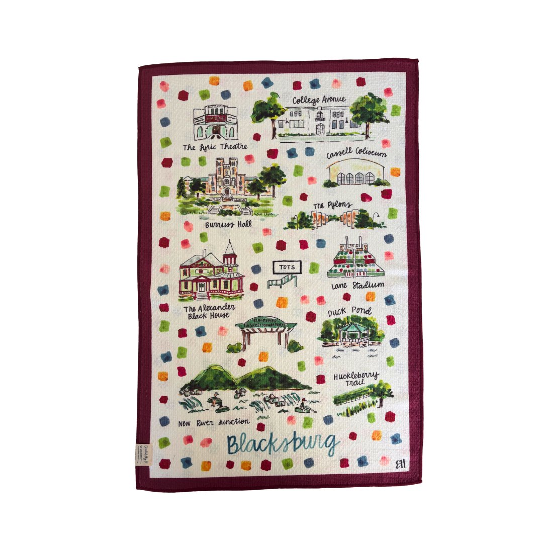 Blacksburg Double-Sided Tea Towel