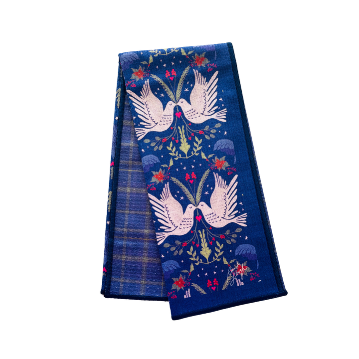 Two Turtle Doves Double-Sided Tea Towel