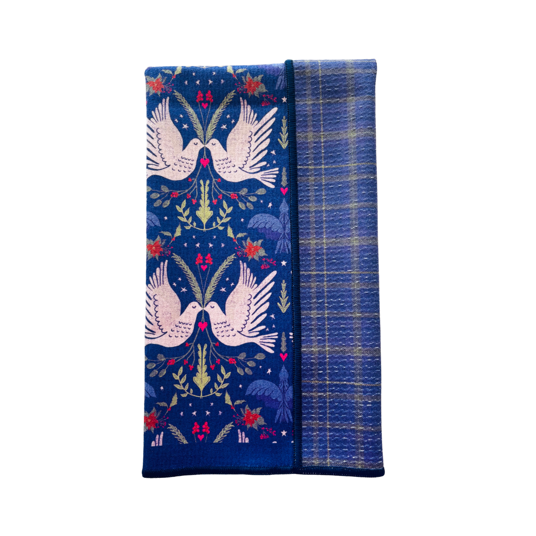 Two Turtle Doves Double-Sided Tea Towel