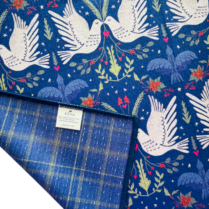 Two Turtle Doves Double-Sided Tea Towel