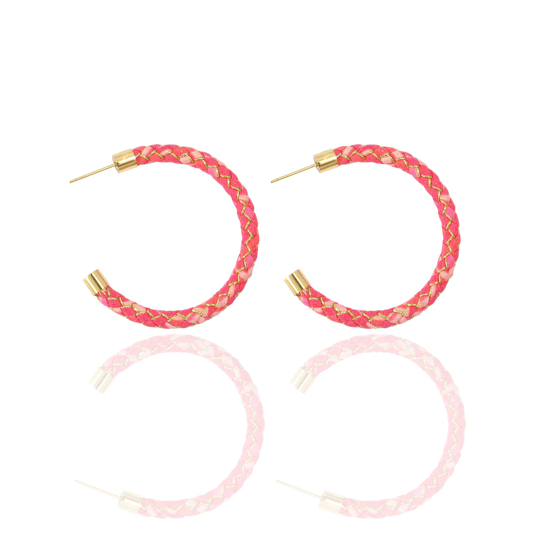 Sunrise Braided Silk Hoop Earrings