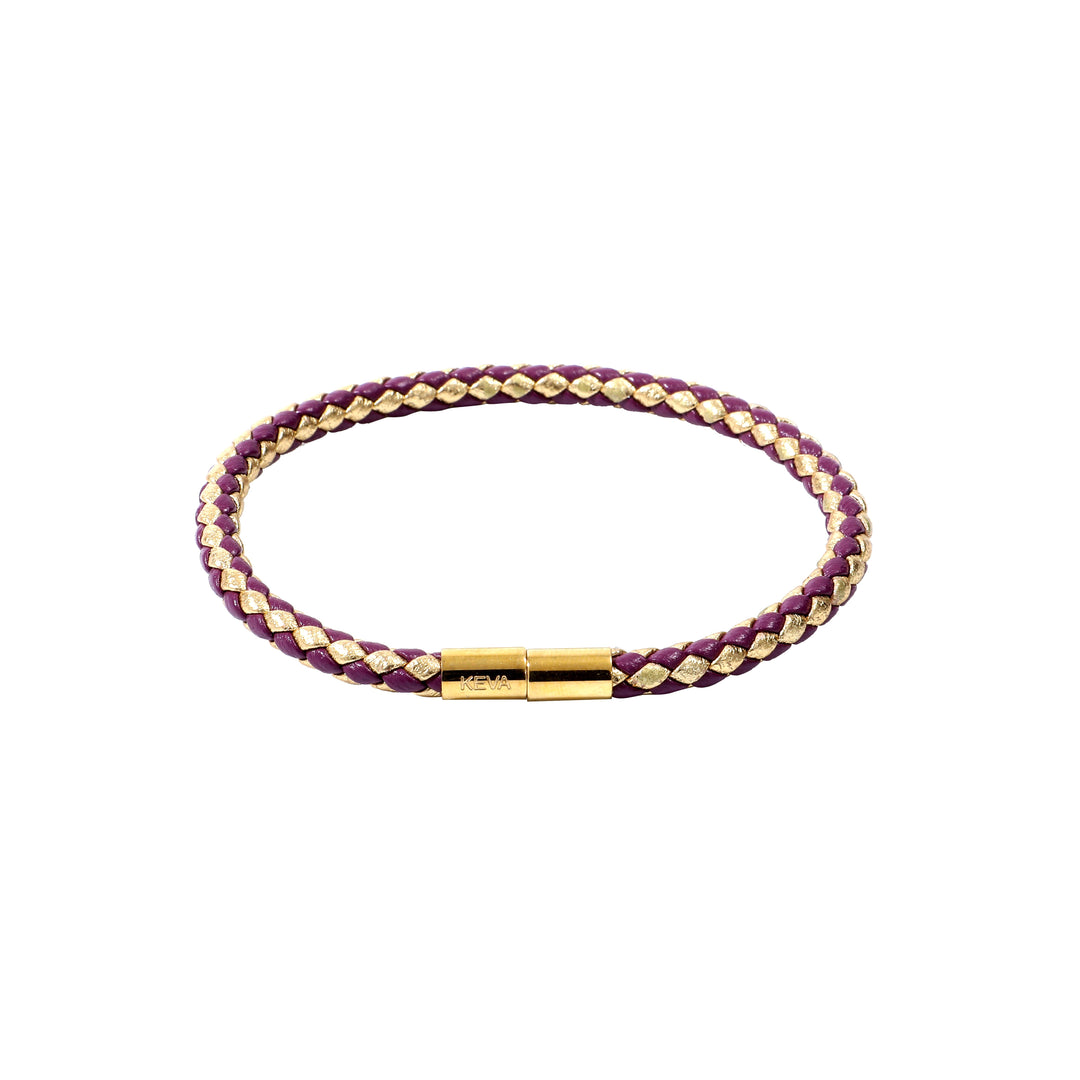 Braided Bracelet - Purple + Gold
