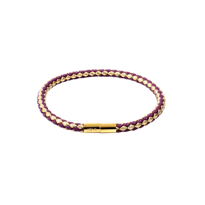 Braided Bracelet - Purple + Gold