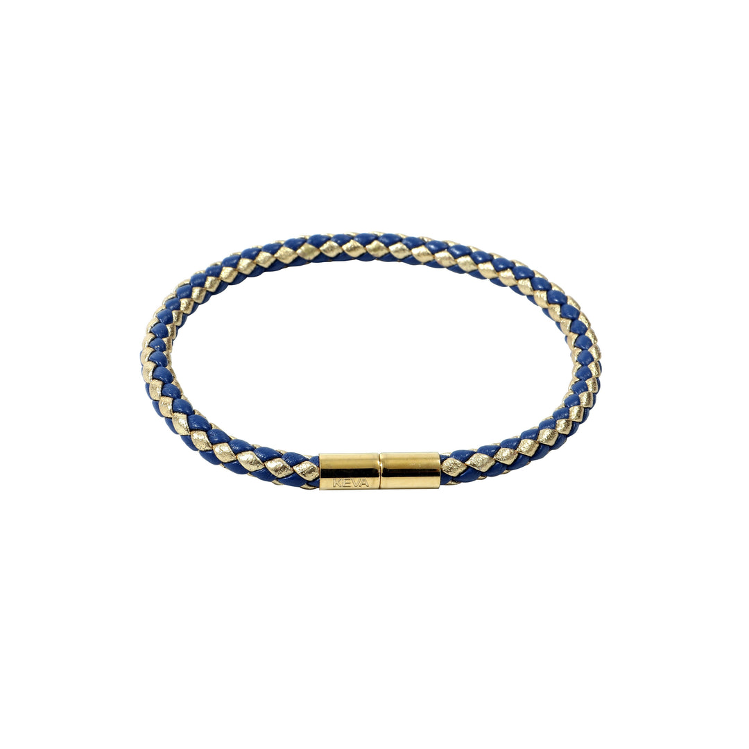 Braided Bracelet - Navy Blue + Gold