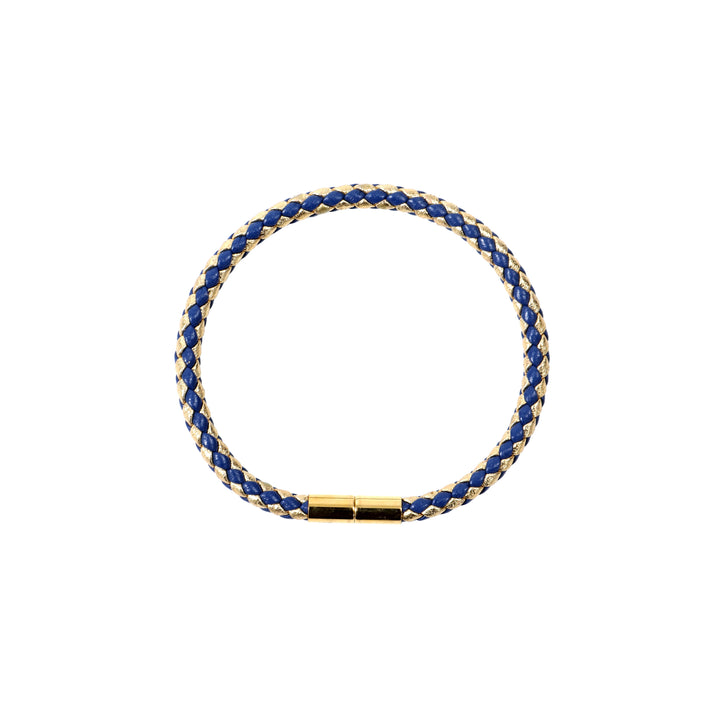 Braided Bracelet - Navy Blue + Gold