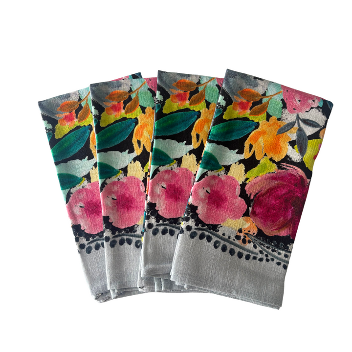 Flower Blossoms Napkins, Set of 4