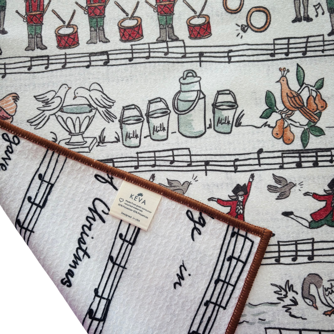 12 Days of Christmas Double-Sided Tea Towel