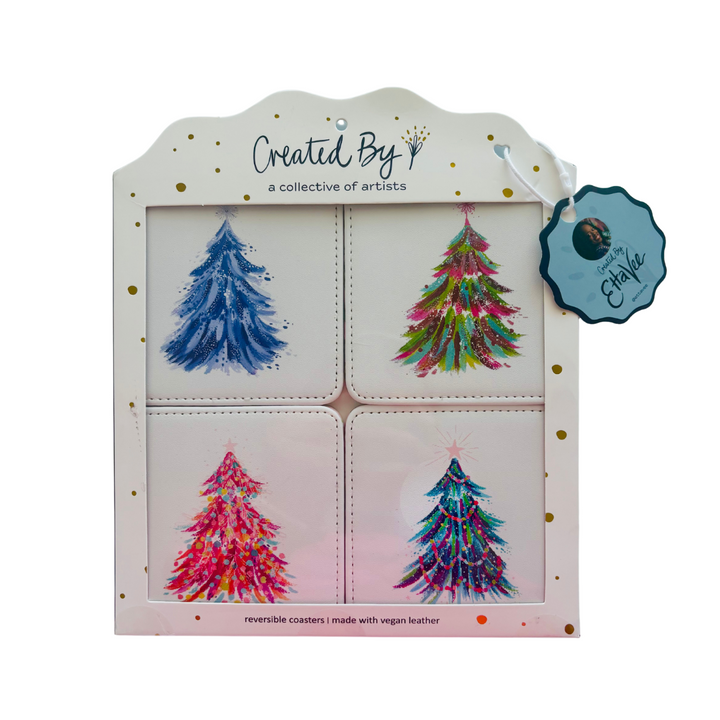 Spruce & Berries Coasters, Set of 4