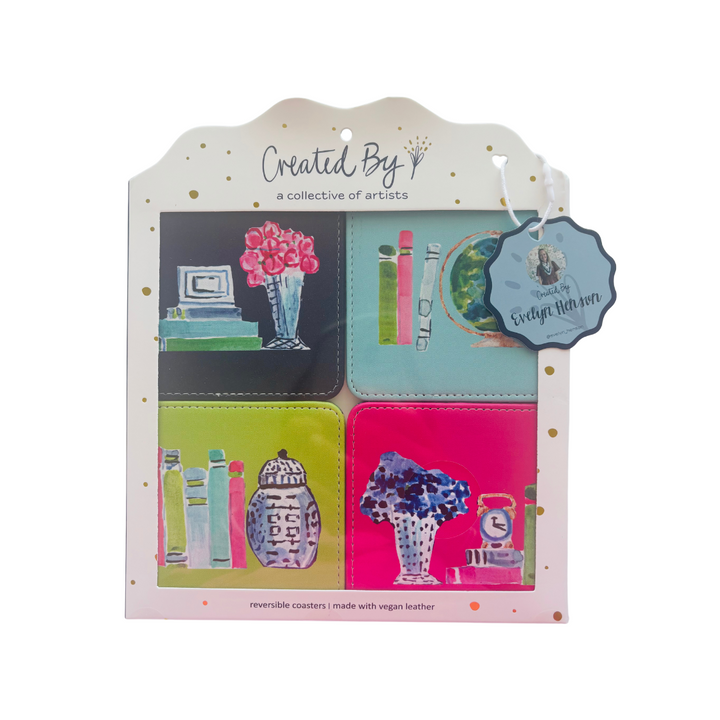 Believe in Your(Shelf) Coasters, Set of 4