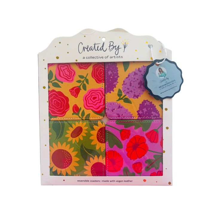 Flower Power Coasters, Set of 4