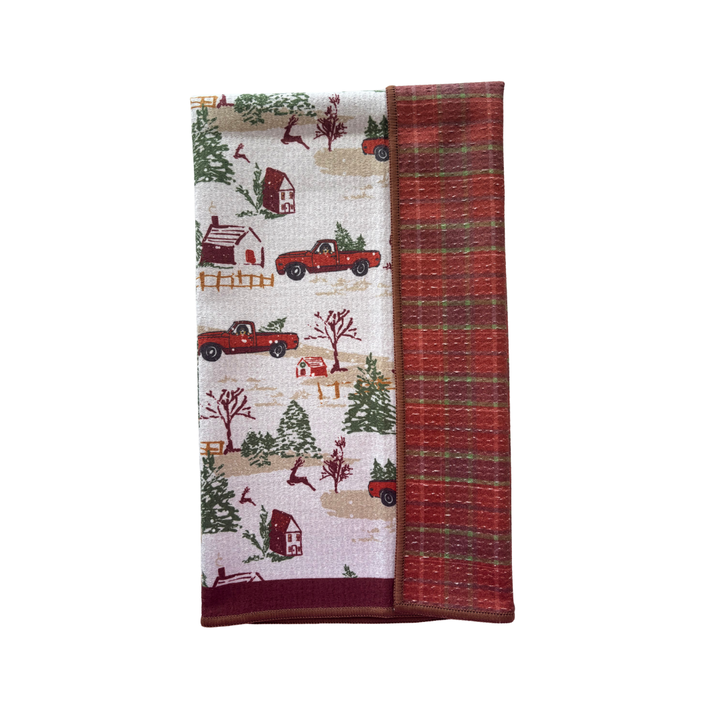 Christmas Tree Farm Double-Sided Tea Towel