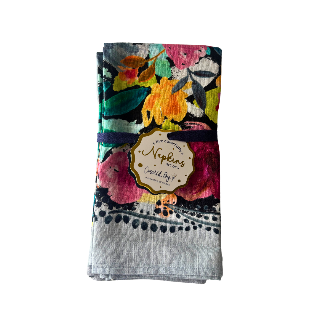 Flower Blossoms Napkins, Set of 4