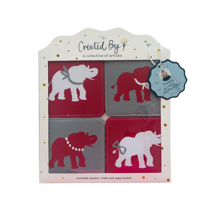 Spirit Elephant Coasters, Set of 4