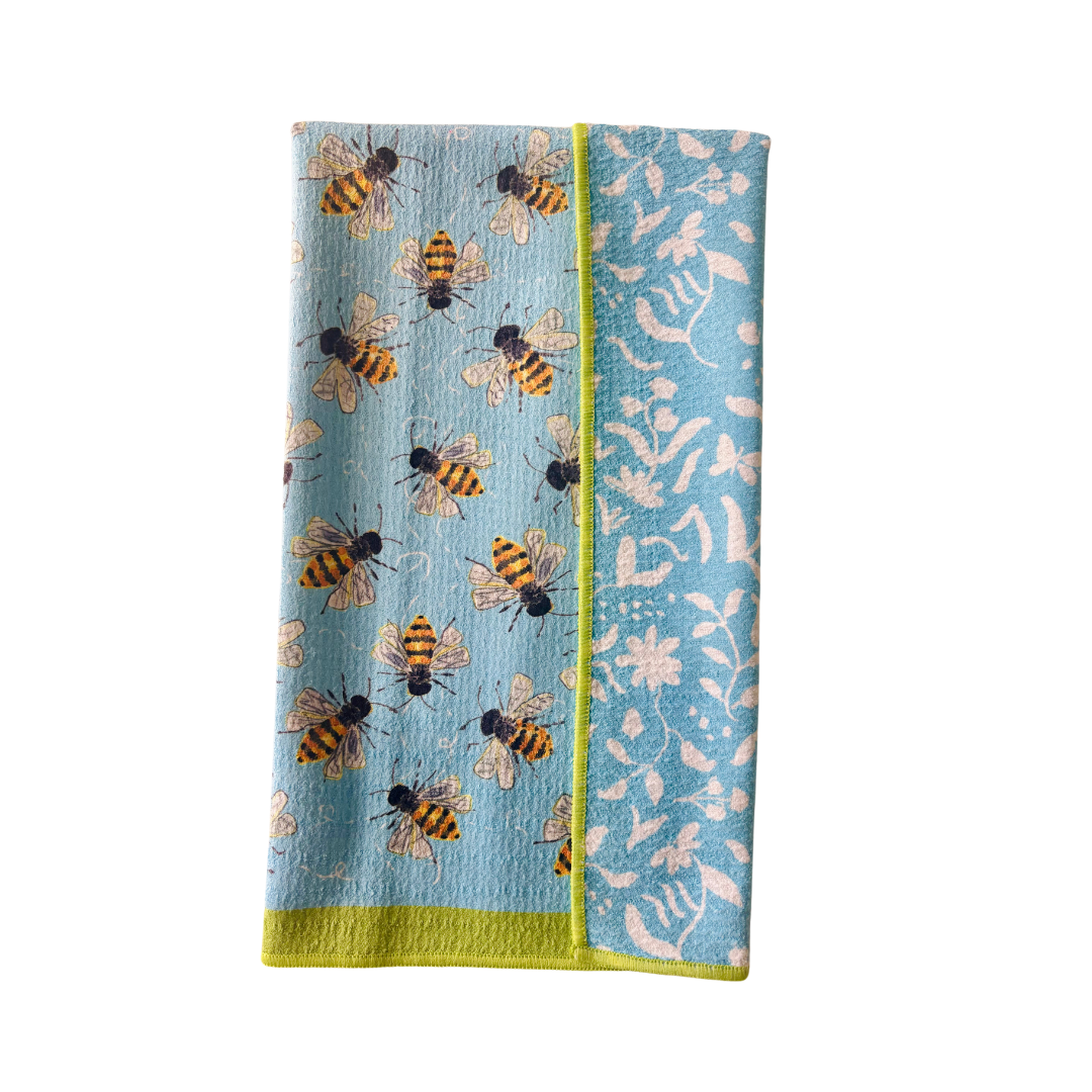 Bee Happy Double-Sided Tea Towel