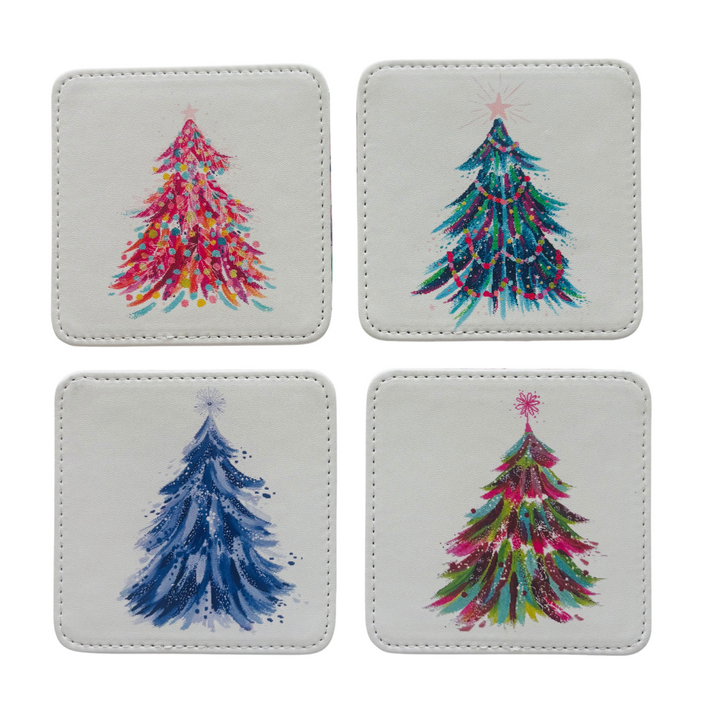Spruce & Berries Coasters, Set of 4