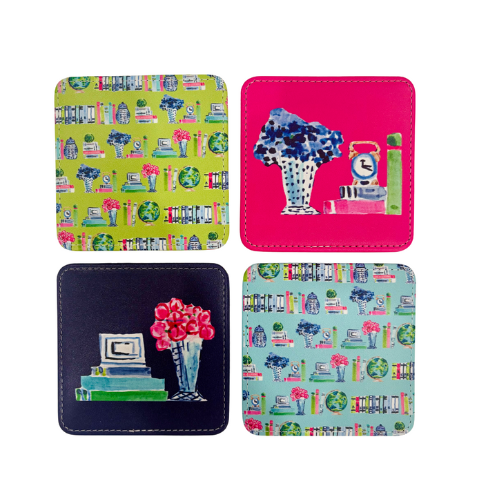 Believe in Your(Shelf) Coasters, Set of 4