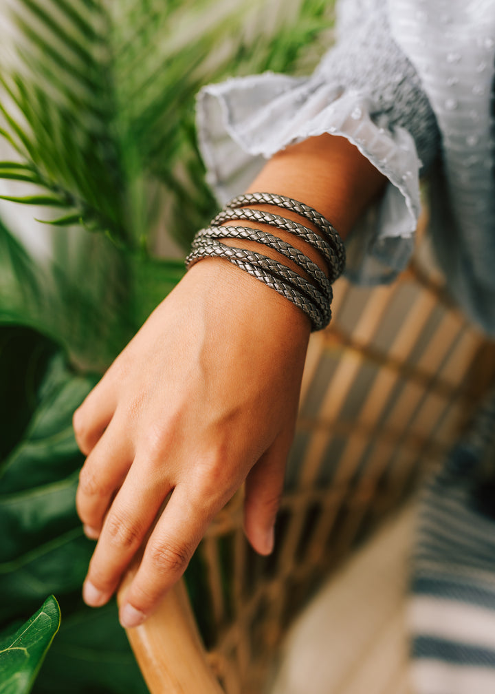 Pewter Braided Bracelet