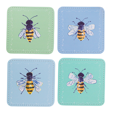 Bee Happy Coasters, Set of 4