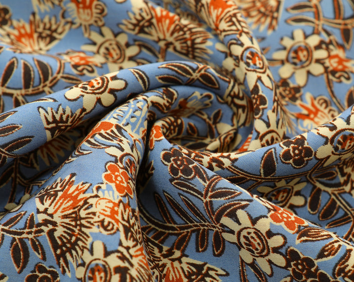 Blue Hazel Braided Silk Hoop Earrings