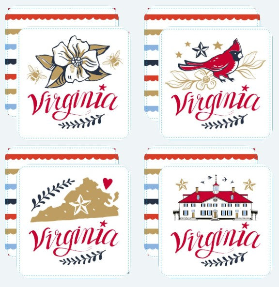 Virginia Love Coasters, Set of 4