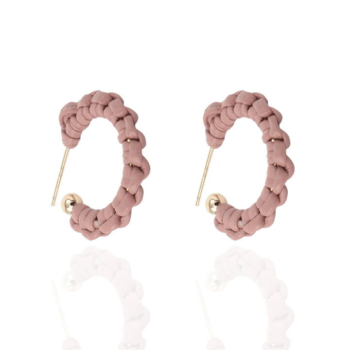 Blush PETITE Braided Hoop Earrings