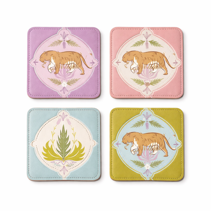 Moon Tiger Coasters, Set of 4