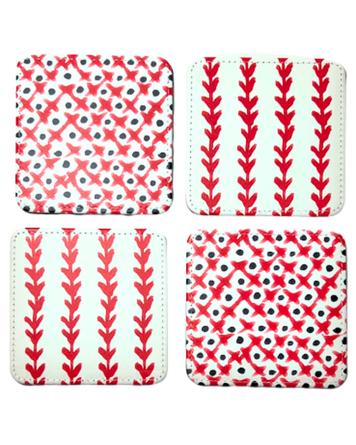Bulldog in Red Game Coasters