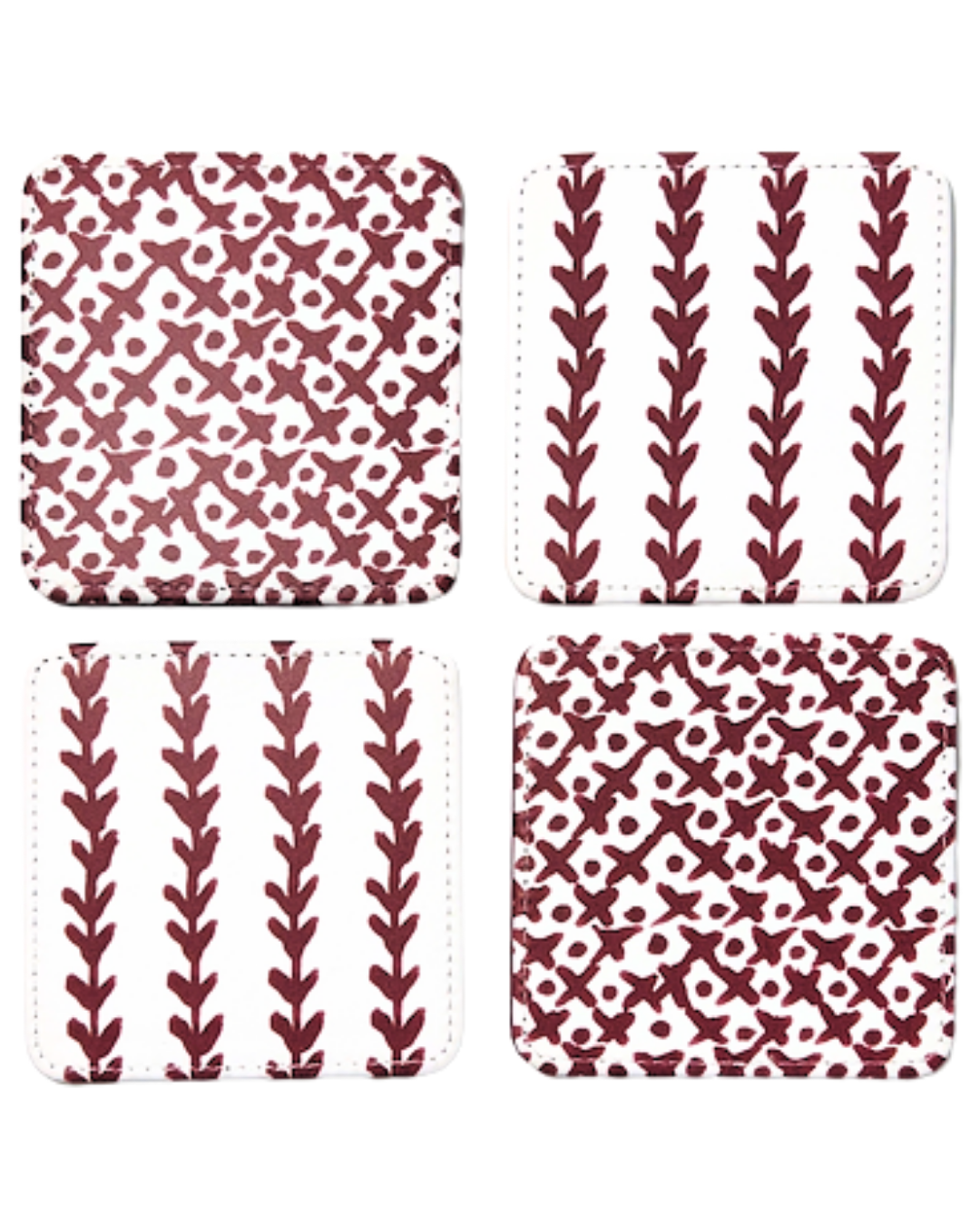 Bulldog in Classic Maroon Game Day Coasters