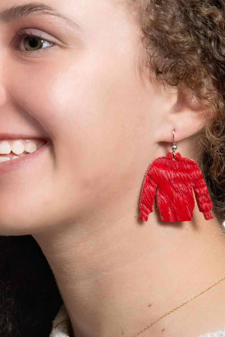 Viva Red Sweater Earrings