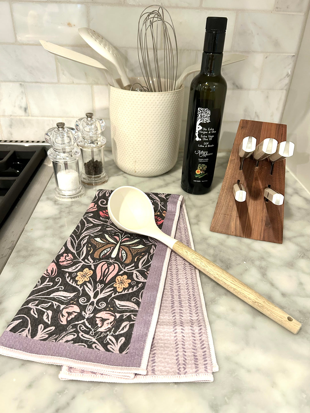 Midnight Garden Double-Sided Tea Towel