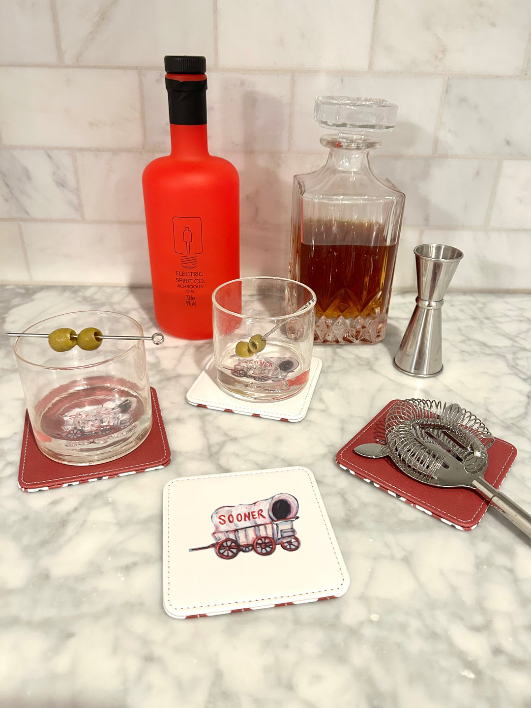 Covered Wagon Game Day Coasters