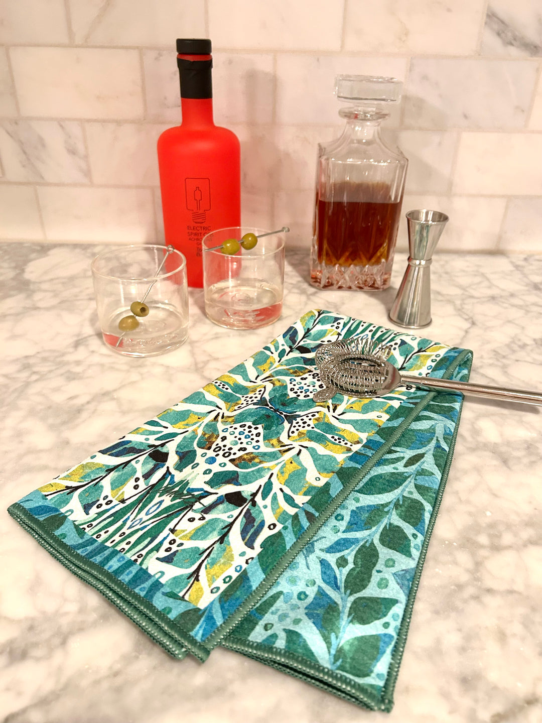 Amina Sea Glass Double-Sided Tea Towel