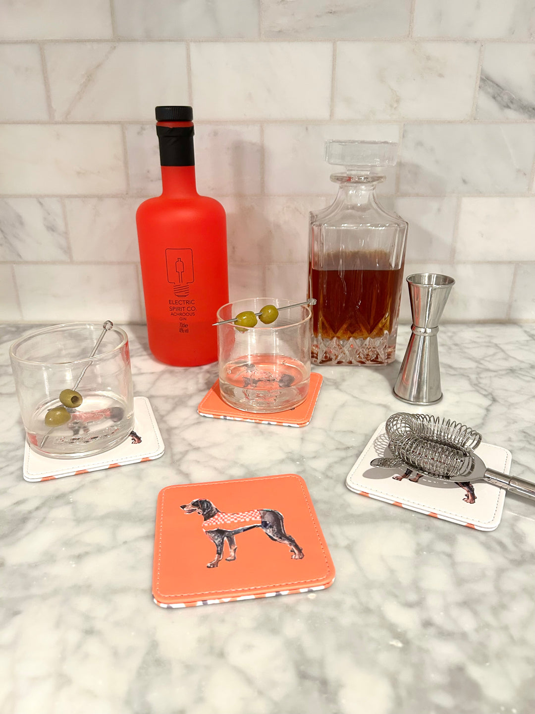 Hound Dog Game Day Coasters, Set of 4