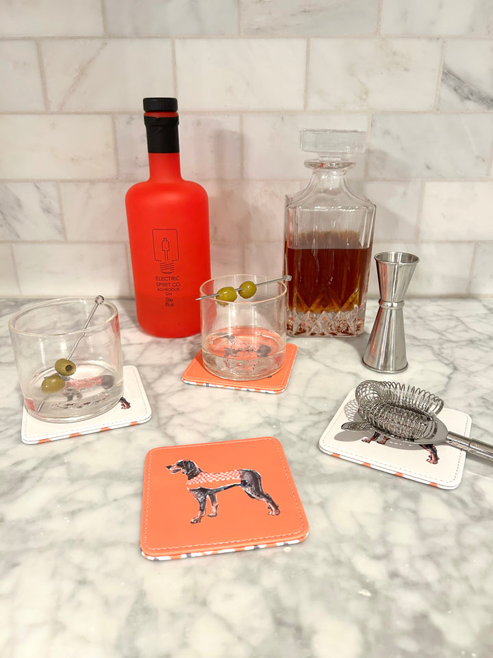Hound Dog Game Day Coasters, Set of 4