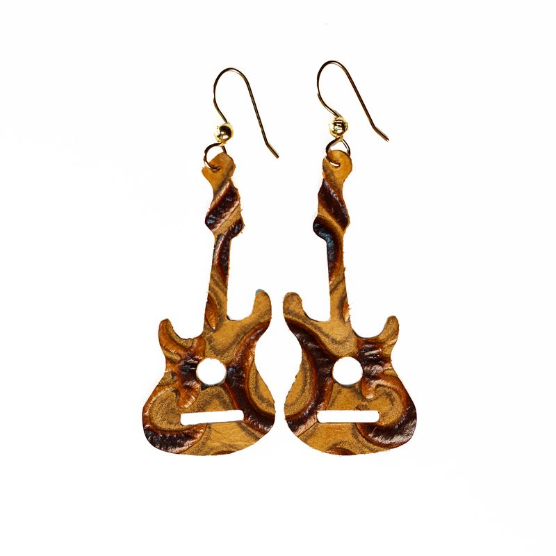 Fleur de lis Guitar Earrings