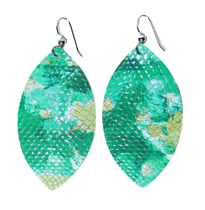 Jade Leather Earrings
