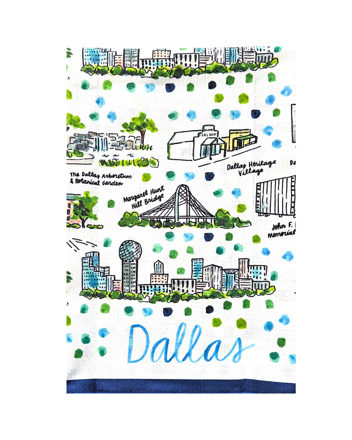 Dallas, TX Double-Sided Tea Towel
